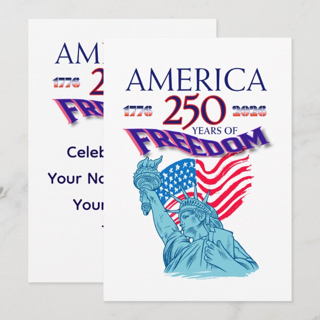 CONVITE AMÉRICA 250 ANOS DE LIBERDADE (Frente/Verso)