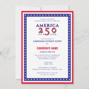 Convite América 250 Início da Campanha Candidata Política