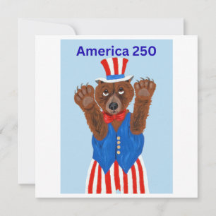 Convite América 250 Urso Tio Sam