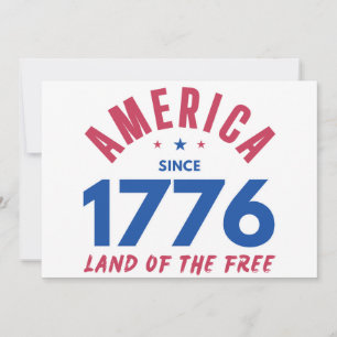CONVITE AMÉRICA DESDE 1776 TERRA DA LIBERDADE