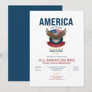 Convite América Patriótica 250º Churrasco Totalmente Ameri