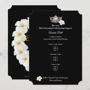 Convite America Silver Crwn Plumeria Prêmios Ball Prgm