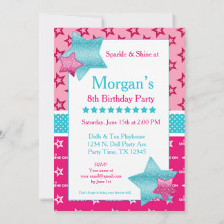 Convite American Birthday Girl Digital ou Printable Invite