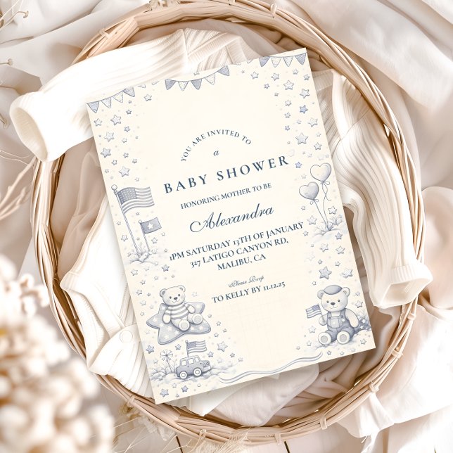 Convite American Boy All American Baby Shower (Criador carregado)