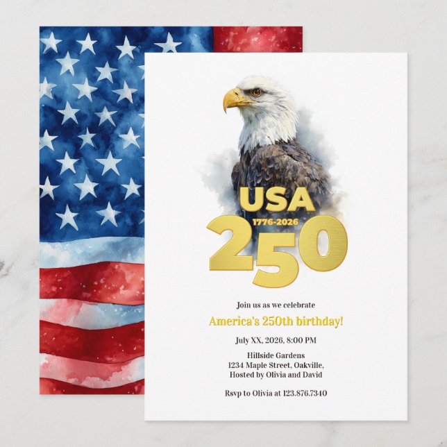 Convite American Eagle America's 250th Anniversary (Frente/Verso)