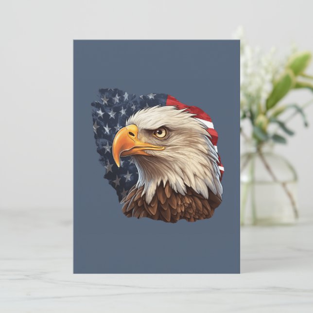 Convite American Flag Bald Eagle (Em pé/Frente)