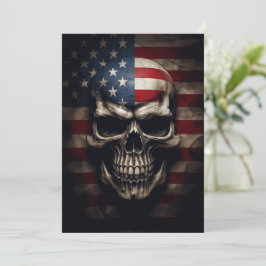 Convite American Flag Skull