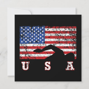 Convite American Flag USA Gift Natação Team Premium