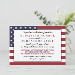 Convite American Flag Wedding