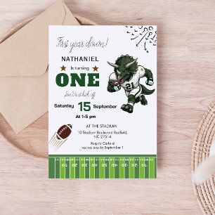 Convite American Football Triceratops dinossauro aniversár