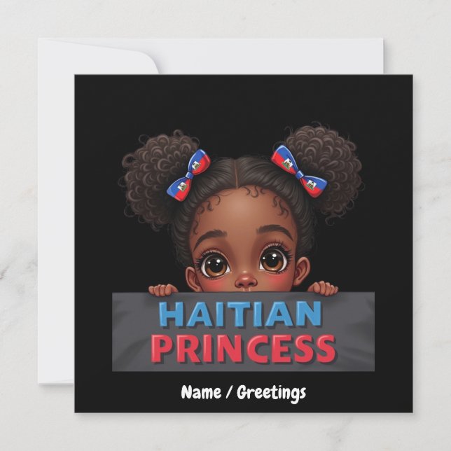 Convite American Haitian Flag Day Haitian Princess (Frente)