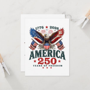 Convite Americano 250º Aniversário EUA Patriótico 4 de Jul