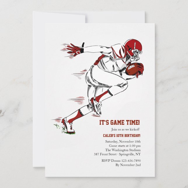 Convite Americano para Futebol (Frente)