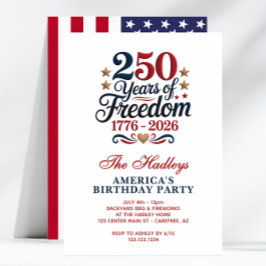 Convite America's 250 Backyard Birthday Party