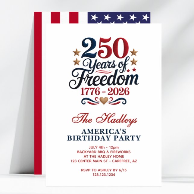 Convite America's 250 Backyard Birthday Party (Criador carregado)