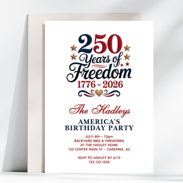 Convite America's 250th Birthday Party (Criador carregado)