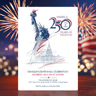 Convite America's Semiquincentennial USA 250 Years Freedom