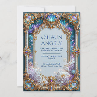 Convite Amethyst Galaxy Floral Wedding