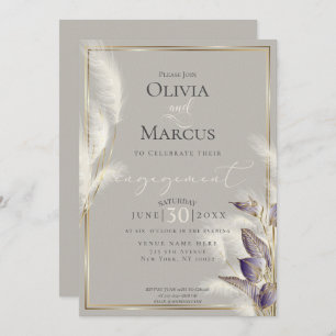 Convite Ametist Anthurium e Feathery Pampas Grass