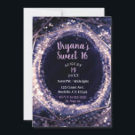 Convite Ametist Purple Modern Abstrato Glam Sweet 16<br><div class="desc">Personalizar para qualquer evento.</div>