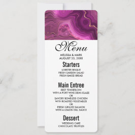 Convite Ametista Roxo E Menu De Agato De Abstrato Dourado