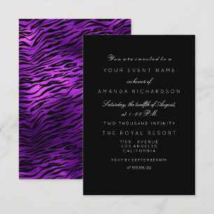Convite Ametista Roxo, Tigre, Negra, Nascimento Mínimo Bra