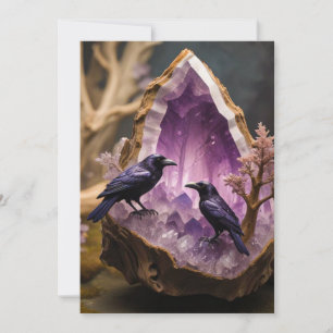 Convite Ametyst Crystal - Crows Blackbird Ravens