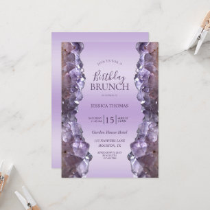 Convite Ametyst Quartz Birthday Brunch