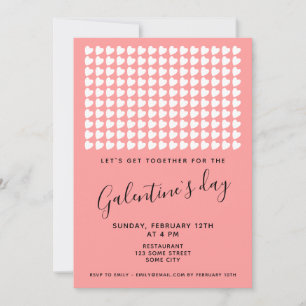Convite Amigas do Coração Rosa Dia da Galentine