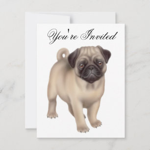 Convite amigável do cão do Pug