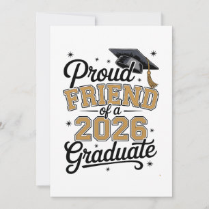 Convite Amigo Orgulhoso De Um Graduado Em 2026 Dourado Gra