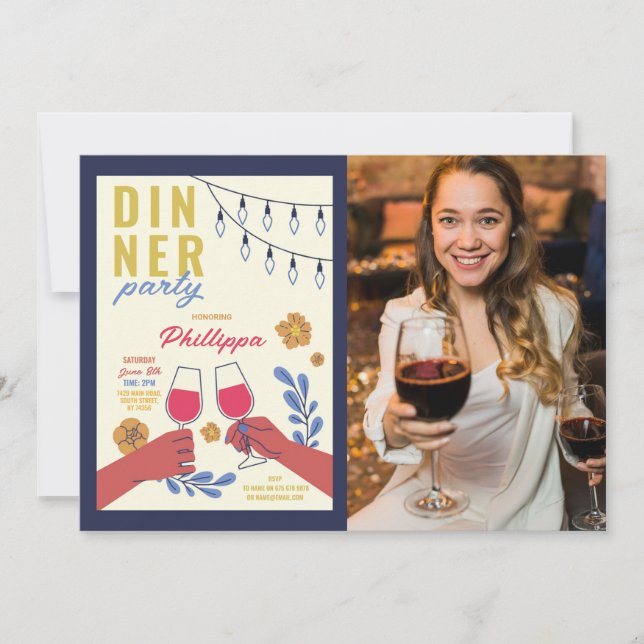 Convite Amigos Aniversário Degustação de Vinho Almoço Fest (Frente)
