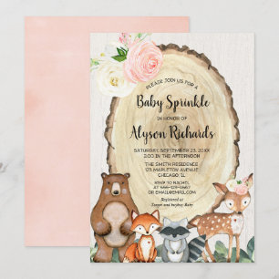 Convite Amigos da floresta russa do bebê borrifada