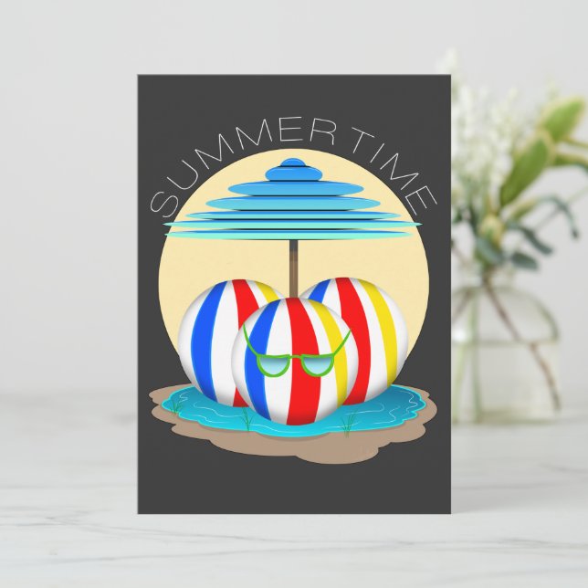 Convite Amigos da Praia Bebam o Calor: Sol fora, Fins Fora (Em pé/Frente)