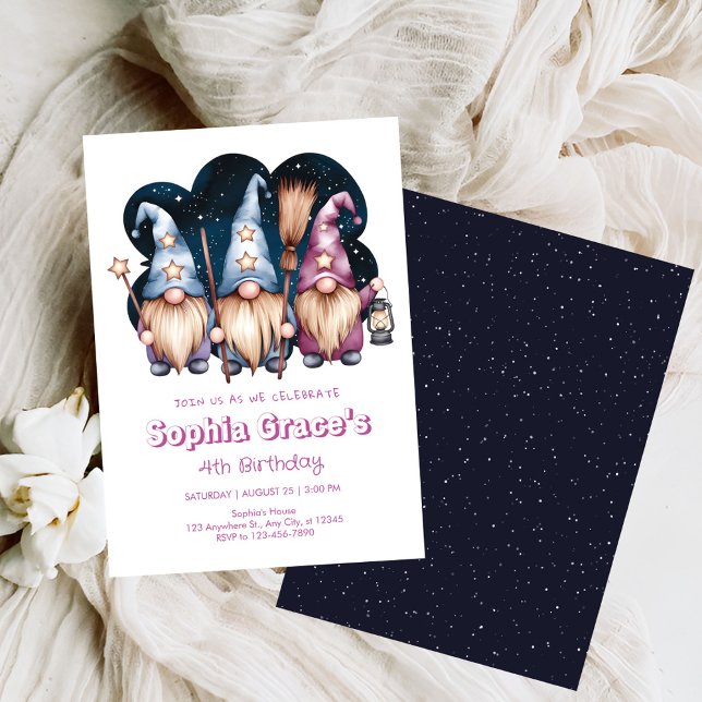 Convite Amigos dos gnomos lindos à meia-noite (Criador carregado)