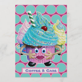 Convite Amigos e familiares divertidos e casuais, Bolo e c