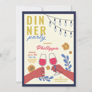 Convite Amigos no aniversário degustação de vinho almoço