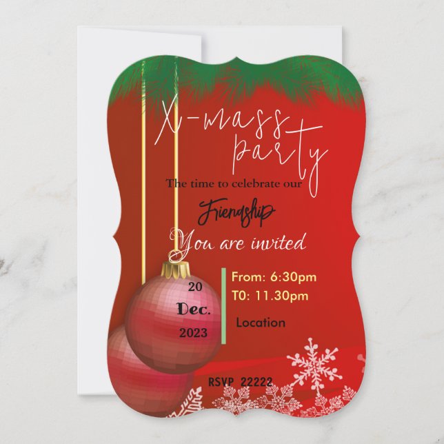 Convite Amigos para o Natal (Frente)