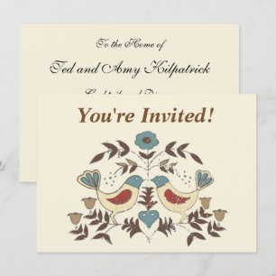 Convite Amish Birds Cottage Chic Distlefink