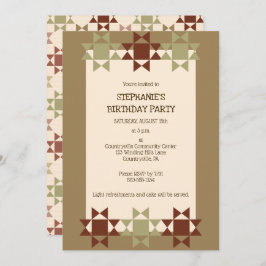 Convite Amish Quilt Impressão Enfileirando o Partido Perso