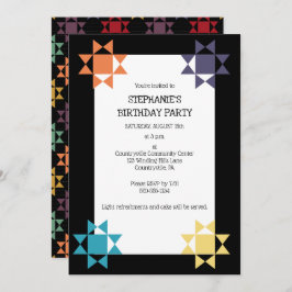 Convite Amish Quilt Impressão Quiling Themed Custom Party