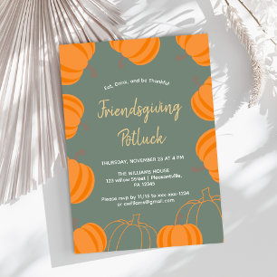 Convite Amizade Moderna com Potluck Pumpkin Sage