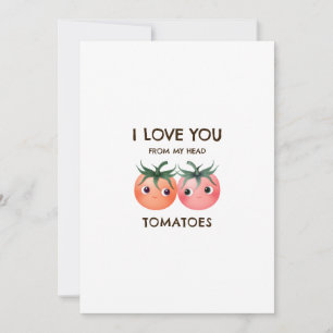 Convite Amo você do meu coração tomates casal do dia dos n