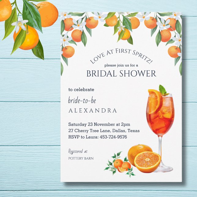 Convite Amor à Primeira Bebida com Citrus e Aperol Chá de  (Criador carregado)