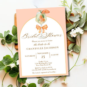 Convite Amor À Primeira Spritz Boho Laranja Chá de Noiva