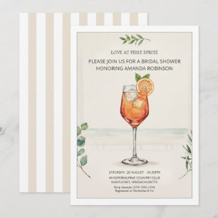 Convite Amor à Primeira Spritz Elegância Costeira Chá de N