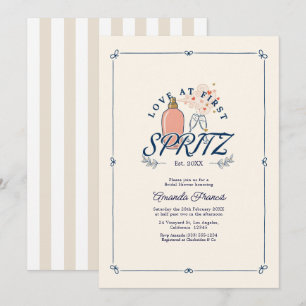 Convite Amor à Primeira Spritz Festa de Chá de Noiva Prépp
