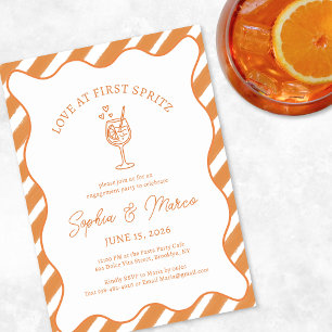 Convite Amor à Primeira Spritz Festa de Engajamento Laranj