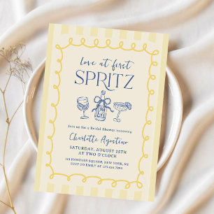 Convite Amor à Primeira Spritz Festa de Noivado de Verão