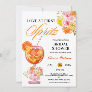 Convite Amor à Primeira Spritz Floral Cocktail Chá de Noiv
